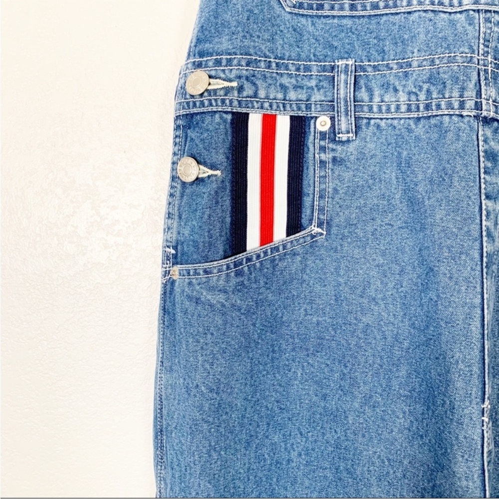 Deadstock Vintage Revolt Jeans Blue Denim Overalls with Stripe Accents - Picture 6 of 11